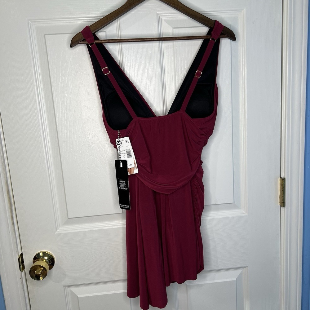 Magicsuit Maroon Size 10 Celine Convertible Swim Dress NWT - Picture 4 of 9